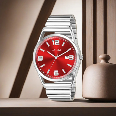 LOREM LR156 Red Dial Date Function Casual-Formal Premium Collection Analog Watch  - For Men