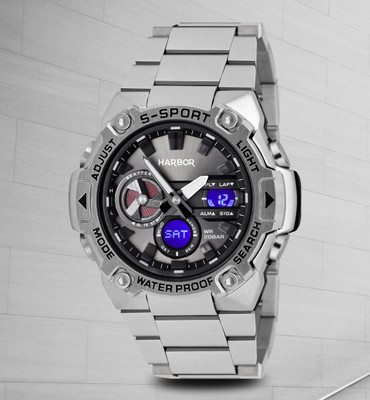 Harbor 9125 Steel Timeless Premium Watch for Men Made of Stainless Steel Analog-Digital Watch  - For Men