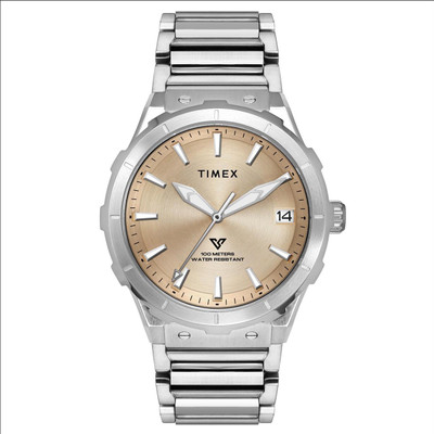 TIMEX TWEG24803 Champagne Round Dial Quartz Analog Watch  - For Men