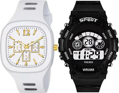 Good Friend WATCH FOR KID'S BOY'S ANALOG SILICON STRAP SQUARE DIAL FOR BOY'S MEN'S EXCLUSIVE Analog-Digital Watch  - For Boys