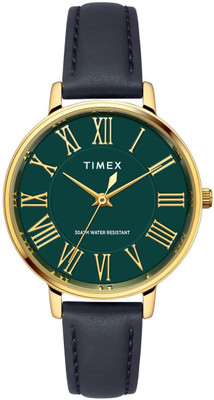 TIMEX TWEL19104 Green Round Dial Quartz Analog Watch  - For Women