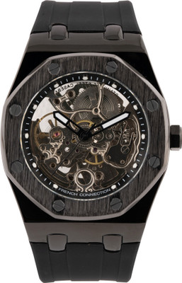 French Connection Automatic Watch Black Round Dial Mens Automatic Watch Analog Watch  - For Men