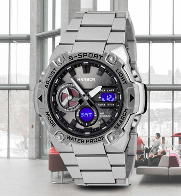 Harbor 9125 Steel Stainless Steel Premium Men’s Watch for the Discerning Gentleman Analog-Digital Watch  - For Men