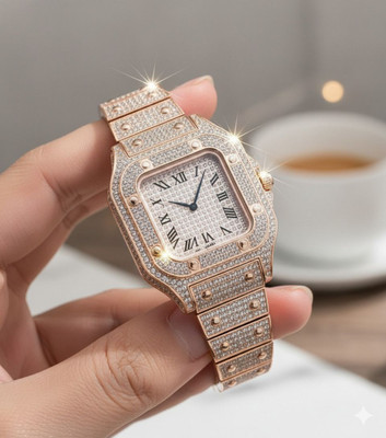 LEATHERTONE WW70 Oversized Square Crystal Bezel Watch Analog Watch  - For Men & Women