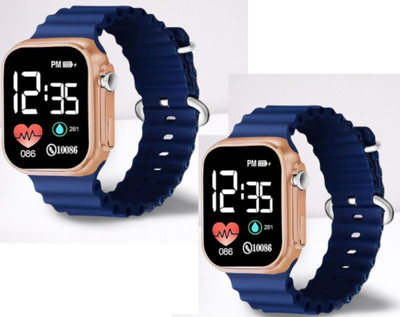 Za Gadgets New Combo Blue Ultra Strap Design Look Like a Smart Watch Digital Watch  - For Boys & Girls