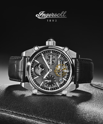 Ingersoll I15402 Automatic Grey Skeleton Dial With Lifetime Warranty Analog Watch  - For Men