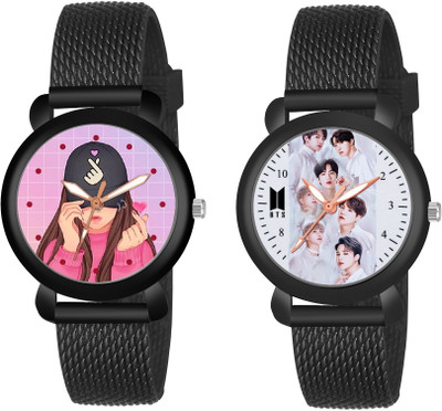 COSMIC Fancy Black Analog Kids BTS Army Lover Black Analog Analog Watch  - For Boys & Girls