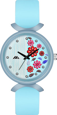 CRESTLONE Unique Colorful Flower Design Dial Slim Silicone Belt Unique Colorful Flower Design Dial Slim Silicone Belt Analog Watch  - For Girls