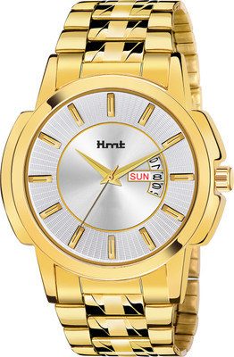 HMT HM-342-SILVER Day & Date Gold Plated (IGP) Analog Watch  - For Men