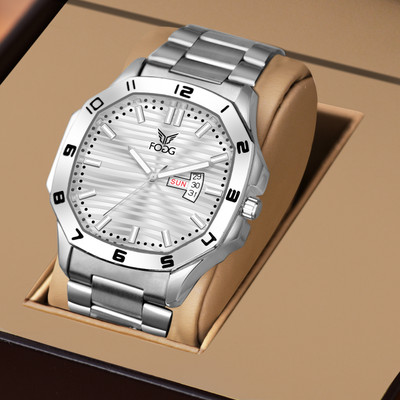 FOGG 2158-Silver Big Dial Analog Watch  - For Men