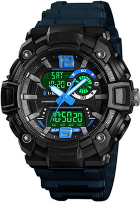 TrackFly 9099_DUAL TIME LUMINOUS Display Calender Authentic Branded Wrist Analog-Digital Watch  - For Men