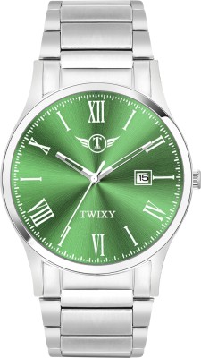 TWIXY TY-TMAX-2 GREEN TWIXY Tmax Date Functioning Green Dial & Silver Chain -Ch Analog Watch  - For Men