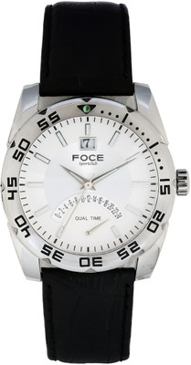 Foce F1101SGSN-WHITE FOCE Multifunction White Dial Leather Strap Analog Watch  - For Men