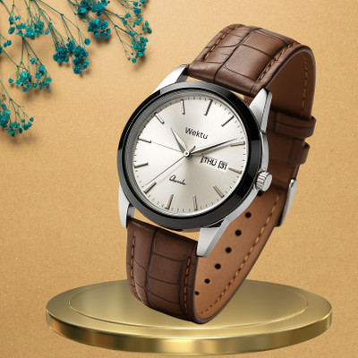 WEKTU Styalish Men Watch/Analog Brown/Silver/15 Analog Watch  - For Boys