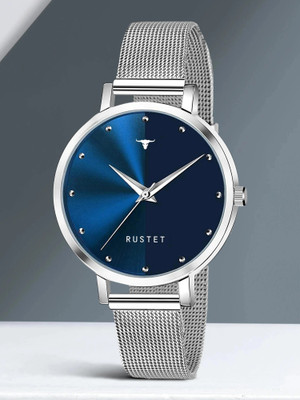 RUSTET LD-L144-BLU-CH LD-L144-BLU-CH Silver Mesh Strap Girls Analog Watch  - For Women