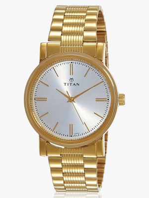Titan Titan Karishma White Dial Golden Stainless Steel Strap Analog Watch  - For Men