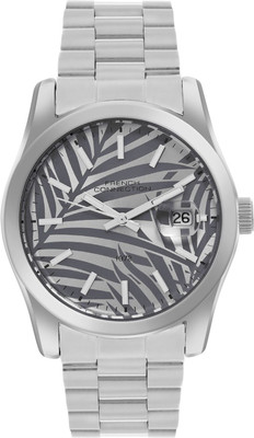 French Connection Sol Dated Grey Designed Dial | Men's Silver Analog Watch Analog Watch  - For Men