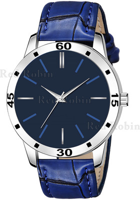 SKOAL LR05-BLU-AVO-SIL-BLU-CRL Fancy Design Stylish Blue Leather Strap Wrist Watch for Men and Boys Analog Watch  - For Men