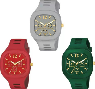 THMT Stylish Square Analog Combo of 3 Sports Collection Watches Analog Watch Analog Watch  - For Men