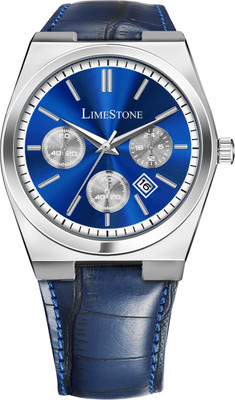LIMESTONE Date Display Classic PRX Chronograph Leather Strap Quartz Analog Watch  - For Men