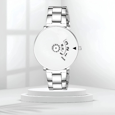 MAHAVIRA COLLECTION White_steel_paidu ANALOG WATCH WHITE DIAL AND SILVER WHITE CHAIN (WATCH FOR MEN&BOY) Analog Watch  - For Men
