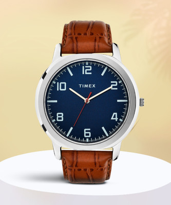 TIMEX Navy Dial Leather Strap Analog Watch  - For Men