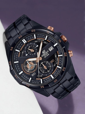 CASIO Edifice EFR-556DC-1AVUDF Black Dial Black Stainless Steel Band Analog Watch  - For Men