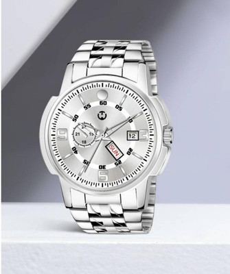 WIZARD TIMES Formal and Party Wear Watch for Men ANALOG DAY AND DATE WORKING DISPLAY SILVER DIAL & SILVER CHAIN WATCH FOR MEN Analog Watch  - For Boys