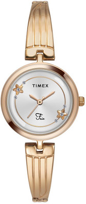 TIMEX TWEL19802 Fria Silver Round Dial Analog Watch  - For Women