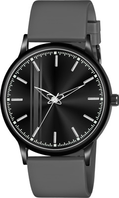 PEPPER STYLE Men Analogue Slim Round Dial Wrist Watches for Boys Stainless Steel case Silicon Analog Watch  - For Men