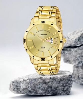 Tarido 3118 Golden Watch Day and Date Analog Watch - For Men GOLD DIAL DATE Analog Watch  - For Men