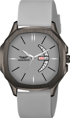 ANALOGUE Hexa Gun Metal Series | Smart Watch Strap | 3D Glass | Smart Clip | Day & Date Hexa Gun Metal Series | Smart Watch Strap | 3D Glass | Smart Clip | Day & Date Analog Watch  - For Men