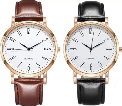 ETLIS Classic Design Rose Gold Case Combo Classic Design Rose Gold Case Combo Analog Watch  - For Men