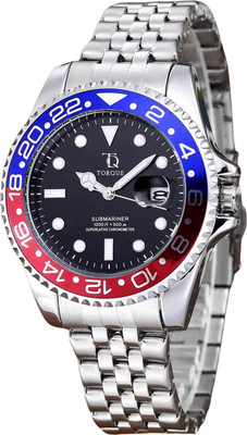 Torque TQ01 Rotating Bezel Ring Date Magnifier Stainless Steel Analog Watch  - For Men