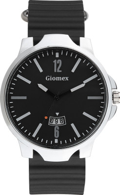 Giomex Giomex 6-12 Black Zik-Zak Black Strap Premium Addition Analog Watch  - For Men
