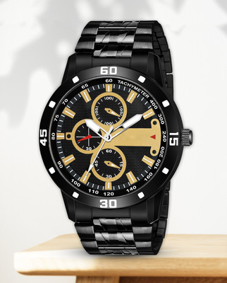ROZHOK Shiny Stainless Steel strap attractive analog watch for mens Analog Watch  - For Men
