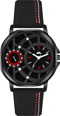 Loretta LT_42 Black Color Leather Belt Colorblock Unique Round Dial Boys Analog Watch  - For Men