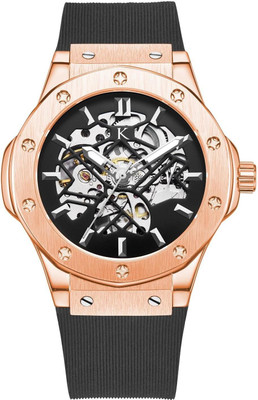 KREDO Men DEDON Silver Automatic Skeleton Water Resistant, Self-Winding Watch-KW031 Analog Watch  - For Men