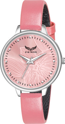 VIKINGS VK-LR-084-PNK-PNK LEAF DIAL Analog Watch  - For Girls