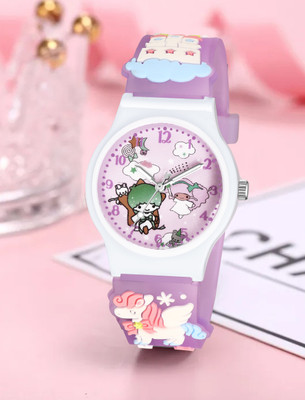 MAAN INTERNATIONAL Unicorn Analog Round Cute Cartoon Candy Color Unbreakable Silicone Strap Kids Watch Analog Watch  - For Boys & Girls