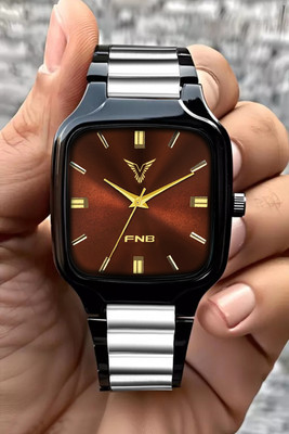 FNB RD-1604BWN Stylish Black 2Tone Stainless Steel Chain Analog Watch for Mens & Boys Analog Watch  - For Men