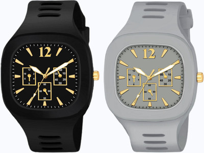 Haifun Miller Black & Grey Miller Combo of 2 Analog Watch Special Summer Collection Analog Watch  - For Men