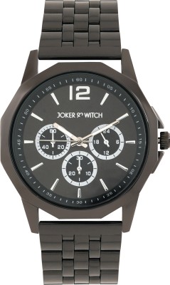 Joker & Witch Daytona Black Dial Gunmetal Metallic Strap Analog Watch  - For Men