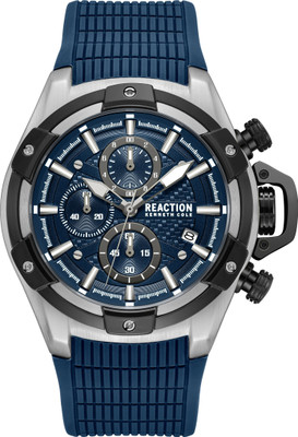 Kenneth Cole Reaction New Collection Chrono 3 Eyes Date Blue Round Dial Analog Watch  - For Men