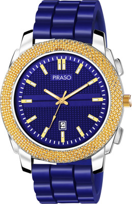 PIRASO D&D 2021 BLUE MESH STRAP Stunning Look Blue Dial And Blue Mesh Strap With Time & Date Display Watch For Men/Boys Analog Watch  - For Men