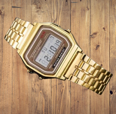 SHREESHAYAMTRADER Digital Golden Square Dial Unisex Wrist Watch for Men Women Pack of 1 (WR) Digital Watch  - For Men & Women