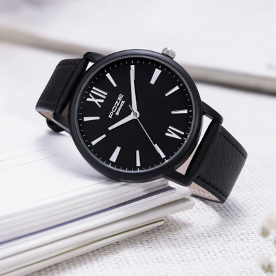 SONATA Poze Black Strap with Black Dial Analog Watch  - For Men