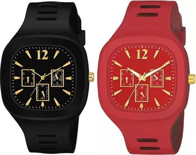 RealBuff Multi DIAL Strap Analog Silicon Strap ADDI Stylish Designer Analog Watch Combo Analog Watch  - For Boys & Girls