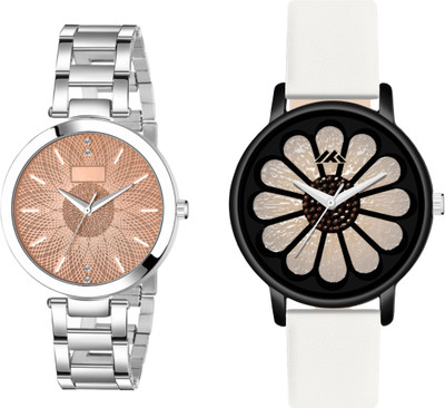 Fentex Trending combo analog watch with one leather and one Stainless Steel strap watch Trending combo analog watch with one leather and one Stainless Steel strap watch Analog Watch  - For Girls