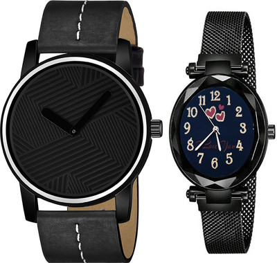 VARNI ENT Varni Enterpraise two classic-style analog metal or Leather straps and simple. Analog Watch  - For Couple